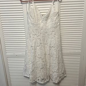 White Sleeveless Lace Dress
